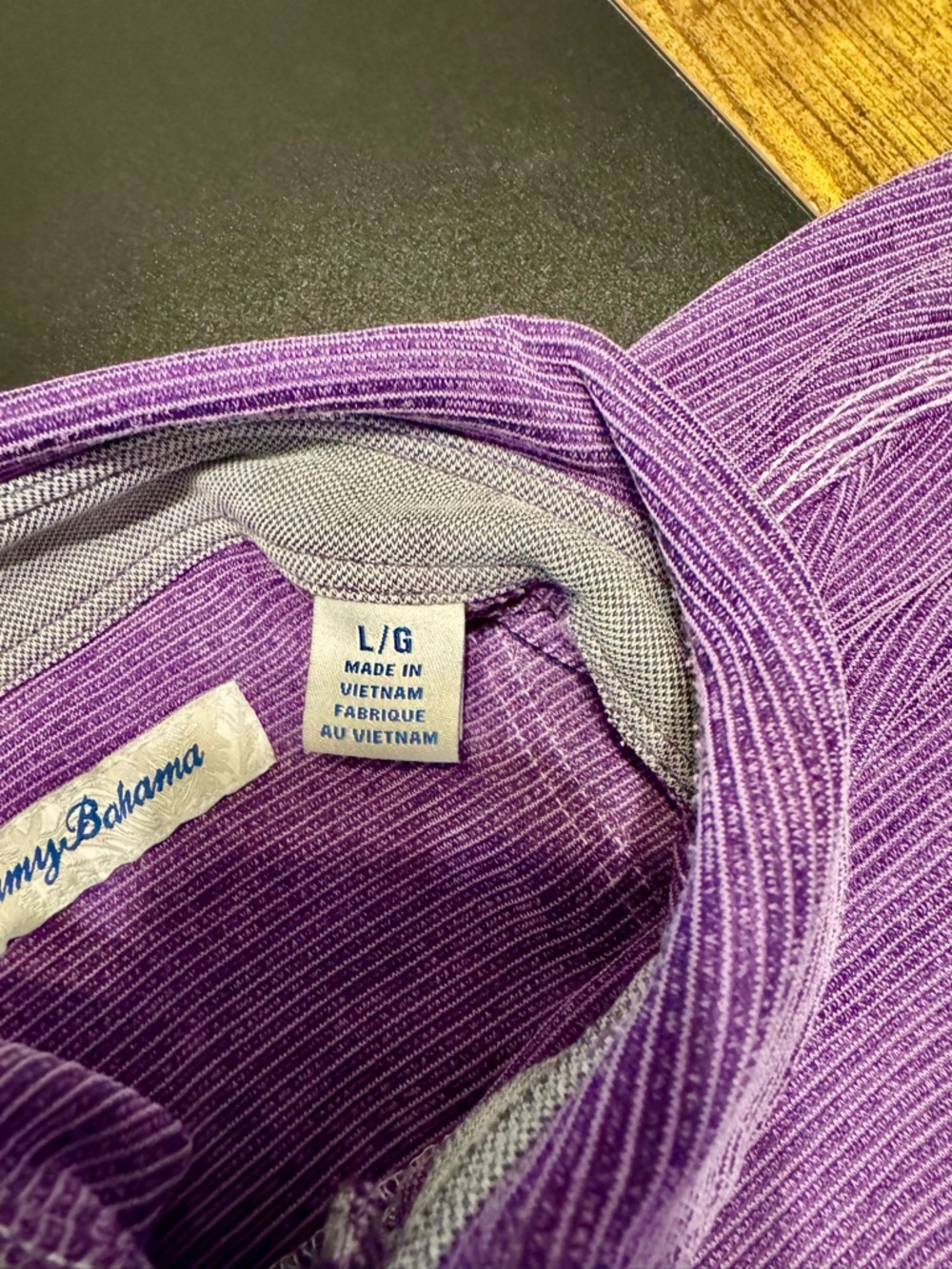 Tommy Bahama Purple Slub Knit Polo Shirt L Tencel Blend Casual Soft - Picture 4 of 8